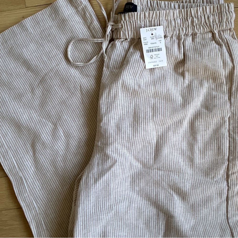 J. Crew Beige Striped Casual Pants